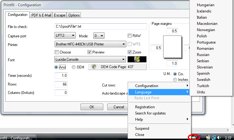 @SwIt Printfil Screenshot